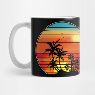 Tropical Beach Vintage Retro Style 70s 80s Mug